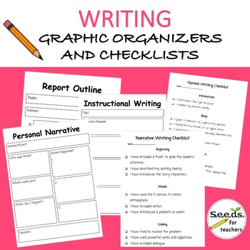 Preview of Writing Graphic Organizers and Checklists