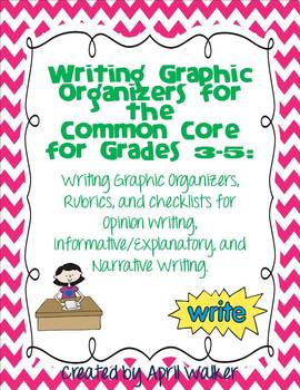 Preview of Writing Graphic Organizers for Common Core Standards Grades 3-5