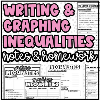 Preview of Writing & Graphing Inequalities | Notes & Homework or Practice