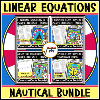 Preview of Writing & Graphing Linear Equations Coloring Activities | Color-by-Code