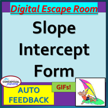 Preview of Writing & Graphing Linear Equations Slope Intercept Form Escape Room Activity