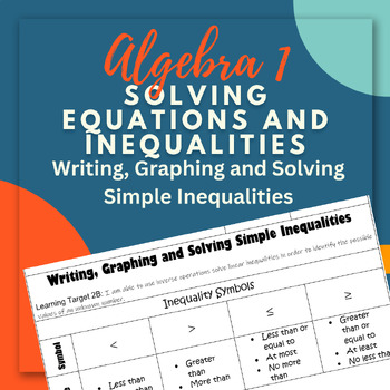 Preview of Writing, Graphing and Solving Simple Inequalities Notes Outline