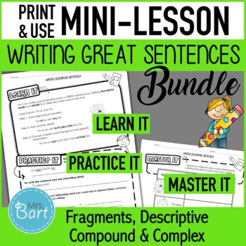 Writing Great Sentences: 4 Mini-lessons BUNDLE {Print & Use}