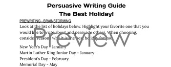 Preview of Writing Guide - Persuasive Essay