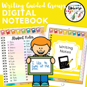 Preview of Writing Guided Groups + Student Conferencing Digital Notebook FREEBIE GoodNotes