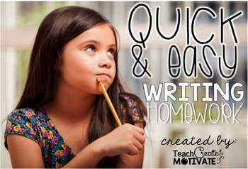 Writing Homework Freebie by Teach Create Motivate | TpT