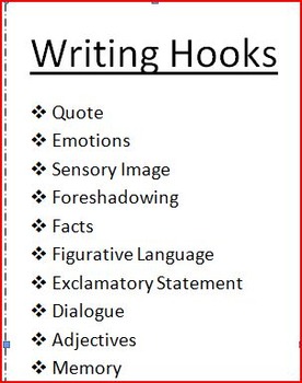 Preview of Writing Hooks