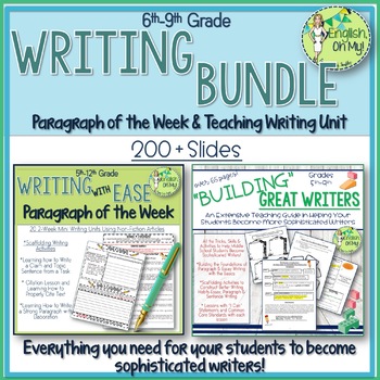 Preview of Writing Bundle, Paragraph of the Week, Writing Unit