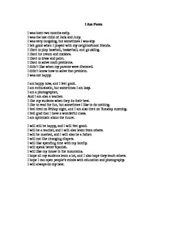 Preview of Writing I Am Poem (Part 1) - Past Tense (Lesson 8)