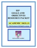 IEP Goals and Objectives Resource Packet Academics