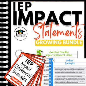 Preview of Writing IEP Impact Statements GROWING BUNDLE [Adverse Effects]