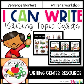 Preview of Writing Ideas for Kindergarten- Writing Topic Cards/Vocab