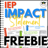 Writing Impact Statements Sentence Stems & Examples Freebie