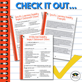 Writing Impact Statements Sentence Stems & Examples for Reading | TPT