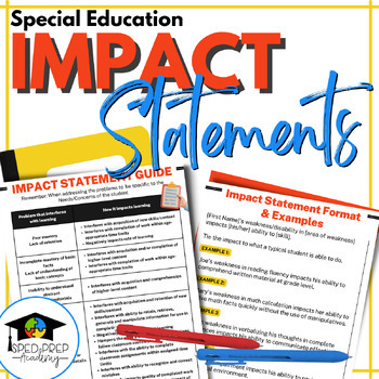 Preview of Writing Impact Statements for IEP PLAAFPS | Special Education Teachers