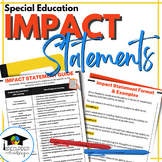 Writing Impact Statements for IEP PLAAFPS | Special Educat