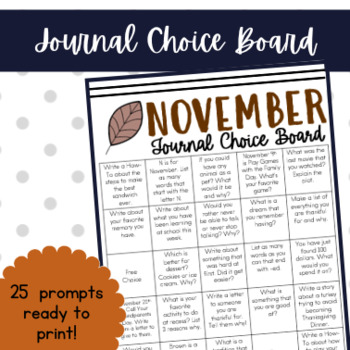 Preview of November Journal Prompts