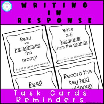 Preview of Writing In Response Task Cards