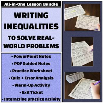Preview of Writing Inequalities to Solve Real-World Word Problems - All-in-One Bundle