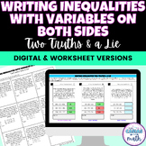 Writing Inequalities with Variables on Both Sides Digital 