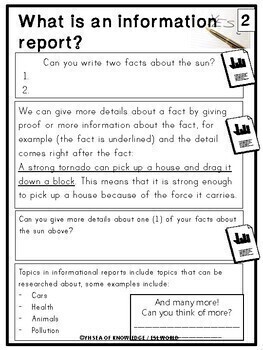 writing information reports year 3