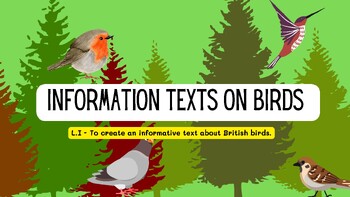 Preview of Writing - Information Text on Birds