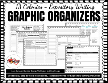 Preview of Writing Informational/Expository Graphic Organizers - 13 Colonies