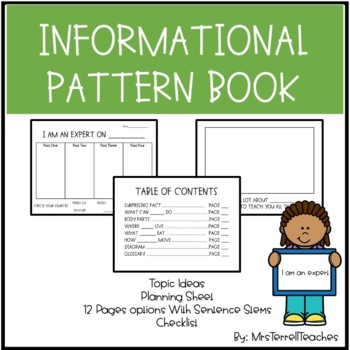 Preview of Writing Informational Nonfiction Teaching All About Pattern Books Kindergarten