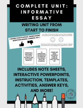 Preview of Writing: Informative Essay Full Unit (Packet, Presentation, Pear Deck™)