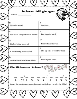 Preview of Writing Integer - Review