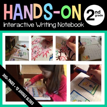 Preview of Writing Interactive Notebook Second Grade with Scaffolded Notes + Google Slides