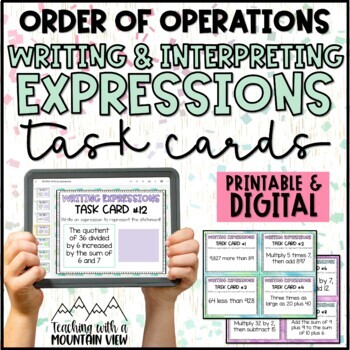 Preview of Order of Operations, Writing & Interpreting Expressions