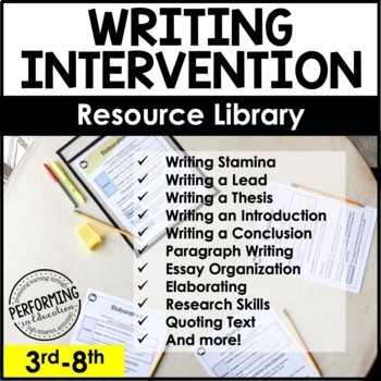 Preview of Writing Intervention Resource Library | Writing Lessons for 3rd-8th Grade