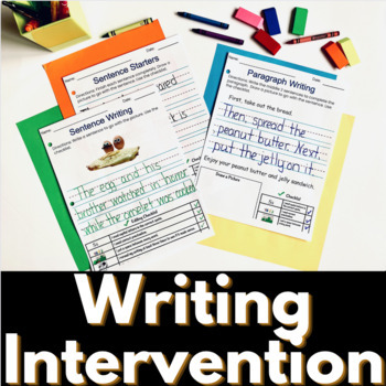 Preview of Writing Intervention Special Education Sentence Paragraph Practice Editing RTI