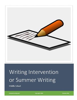 Preview of Distance Learning Writing Packet or Alternative Elearning Writing  Middle School