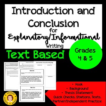 Preview of Introduction and Conclusion in Explanatory/Informational Essays - TEXT BASED