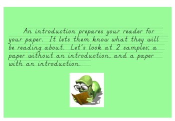 Preview of Writing: Introduction, first paragraph and conclusion