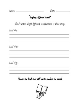 Preview of Writing Introductions - "Trying Different Leads" - TCRWP Personal Narratives