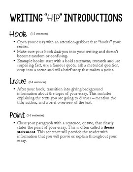Preview of Writing Introductions and Conclusions: A Reference Sheet