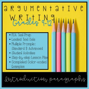 Preview of Writing Introductions for FSA Style Argumentative Text-Based Essays Grades 9-12