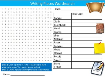 Preview of Writing Items Wordsearch Puzzle Sheet Keywords English Language Literature