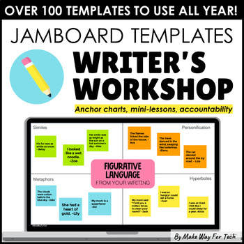 Preview of Writing Jamboards Templates | Nonfiction Opinion Informational Anchor Charts
