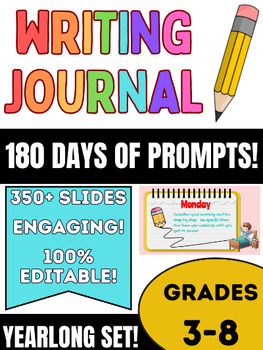 Preview of Writing Journal - 180 Days of Writing Prompts!