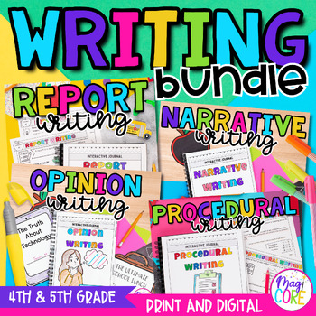 Preview of Writing Journal Bundle Narrative, Opinion, Reports, Explanatory- 4th & 5th Grade