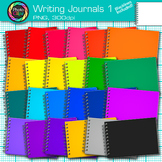 Writing Journal Clipart: 25 Primary Student School Noteboo