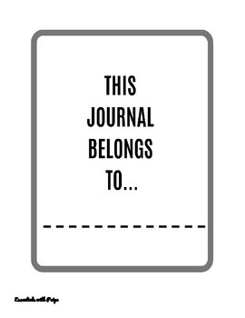 Preview of Writing Journal - Cover, About Me, & Table of Contents