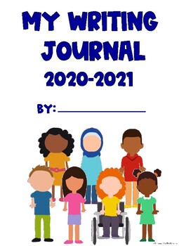 Writing Journal Cover and Primary Writing Paper Diverse Characters