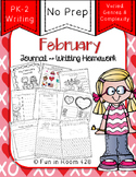 Writing Journal / Homework ~ February {No Prep}