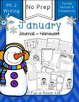 Preview of Writing Journal / Homework ~ January {No Prep}