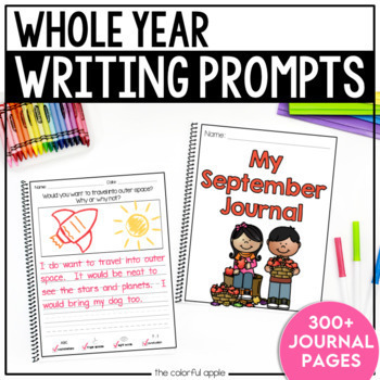Preview of Writing Prompts Bundle - Daily Journal Prompts for the Whole Year